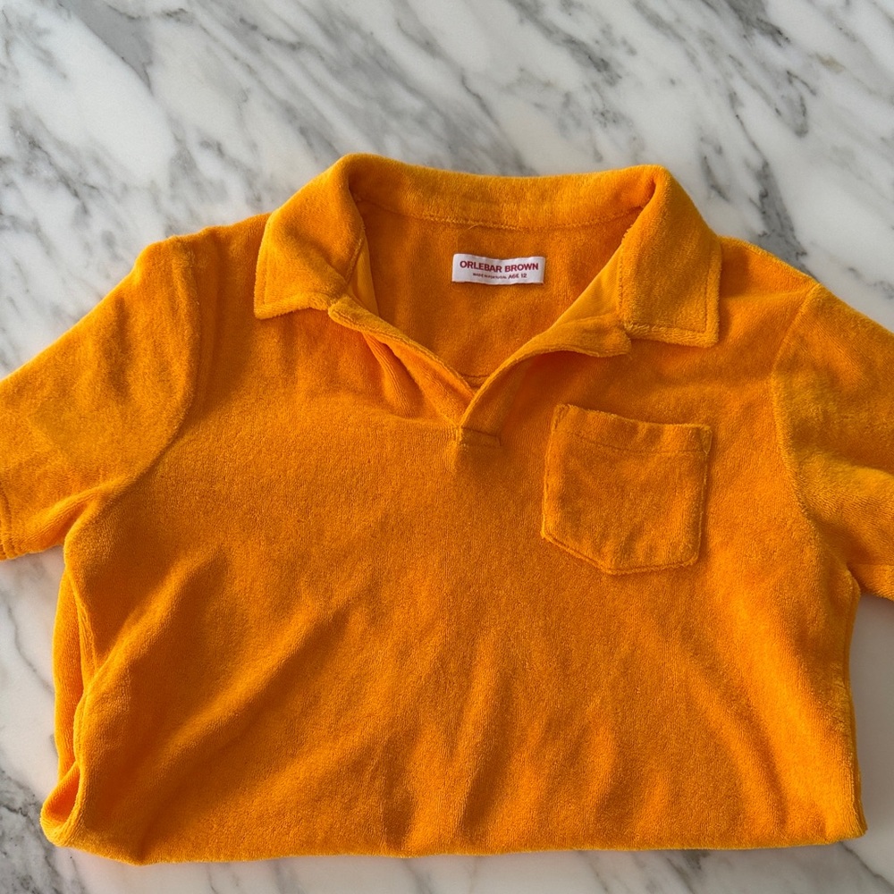 Orlebar Brown Vibrant Orange Kids Polo